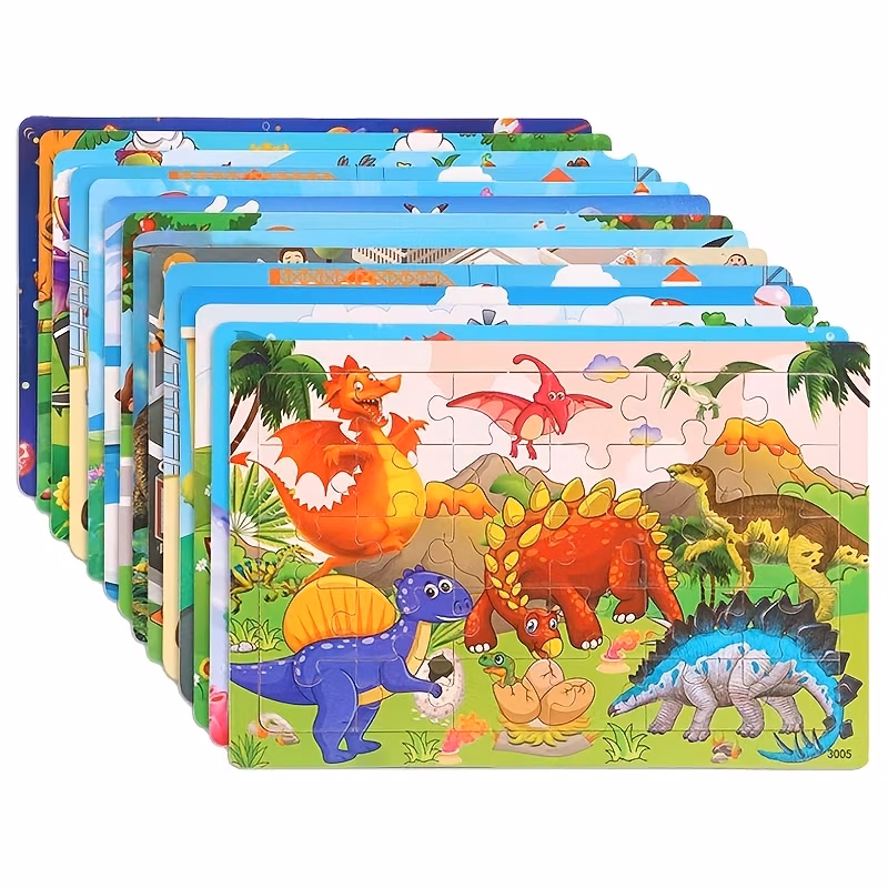 Duo de puzzles en bois - Dinosaures & Zoo (2 × 30 pièces)